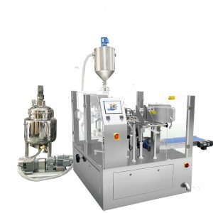 مائع اور پیسٹ کے لیے پشن فلر کے ساتھ خودکار پری میڈ بیگ فل سیل پیکیجنگ