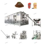 Double vacuum chamber coffee bag forming filling packaging machine